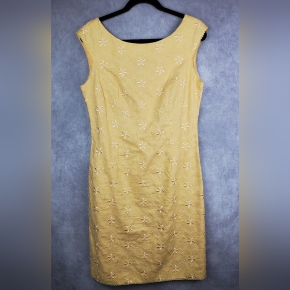 TALBOTS‎ Linen Yellow summer Women's Dress Size 10 - Picture 13 of 14